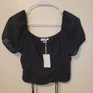 Active USA Black Crop Top